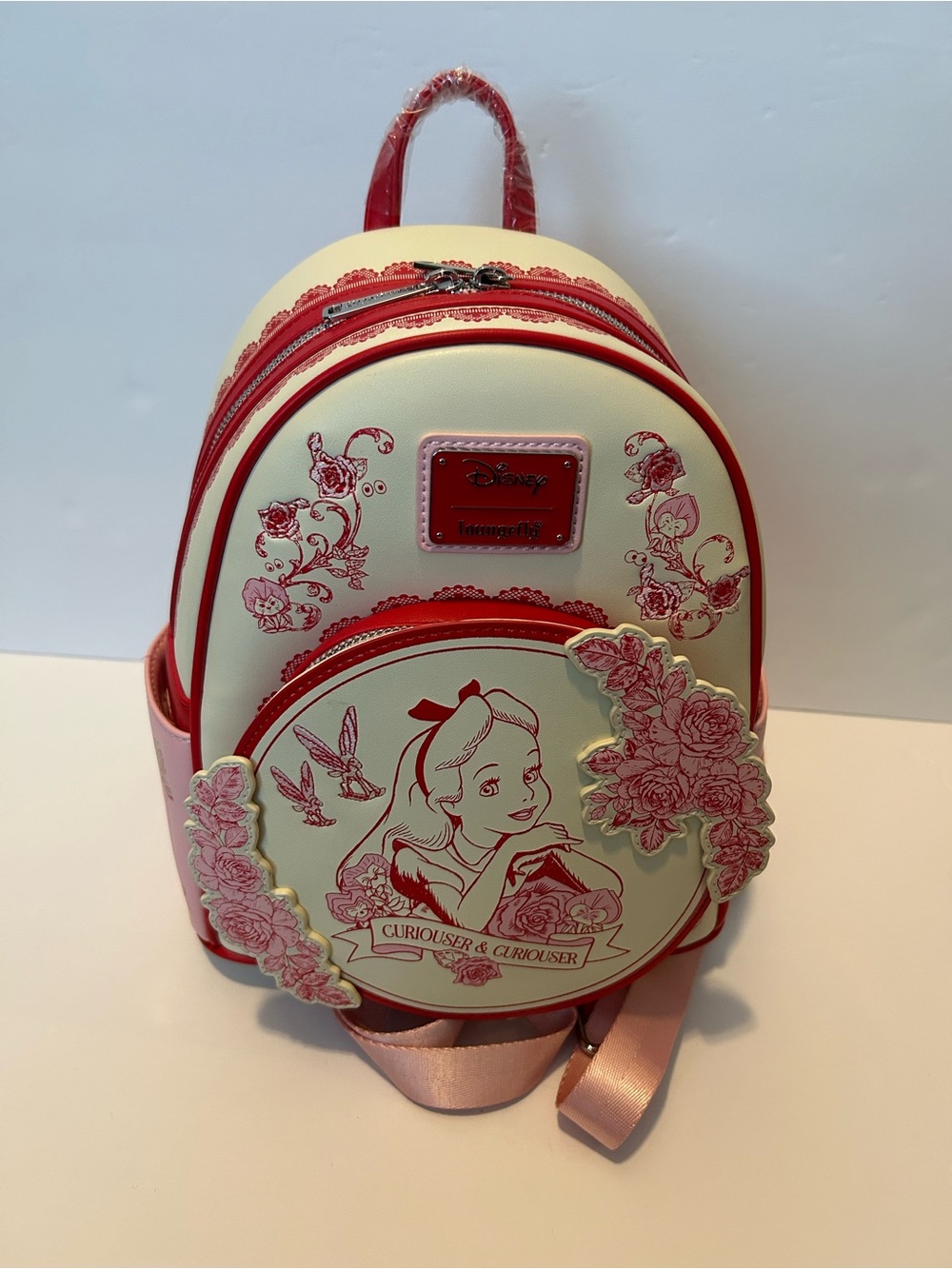 Loungefly Disney Alice in Wonderland Tonal Alice Floral Mini Backpack - nwt